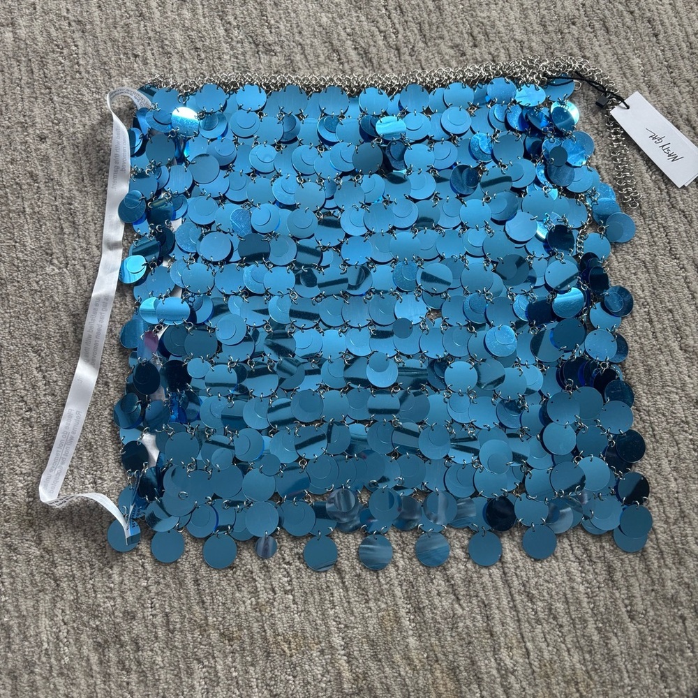 Nasty Gal Blue Sequin Skirt